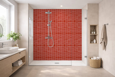 Toilettenrückwand Fliesenoptik