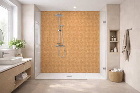 Toilettenrückwand Fliesenoptik