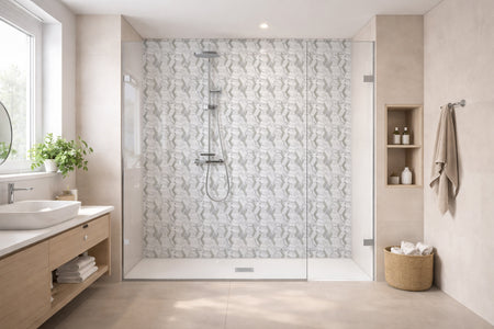 Toilettenrückwand Fliesenoptik