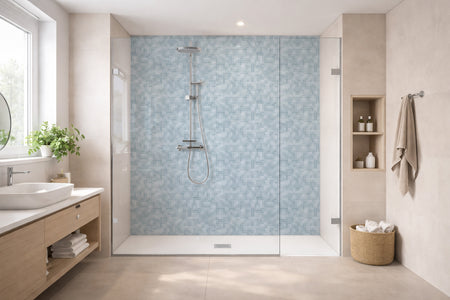 Toilettenrückwand Fliesenoptik
