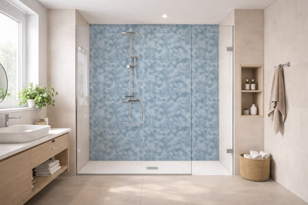 Toilettenrückwand Fliesenoptik