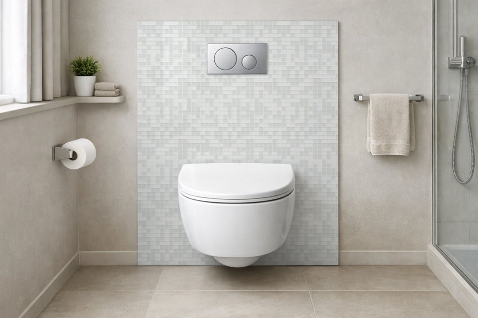 Toilettenrückwand Fliesenoptik