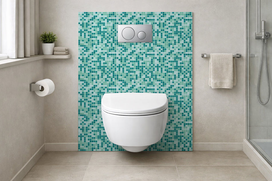 Toilettenrückwand Fliesenoptik