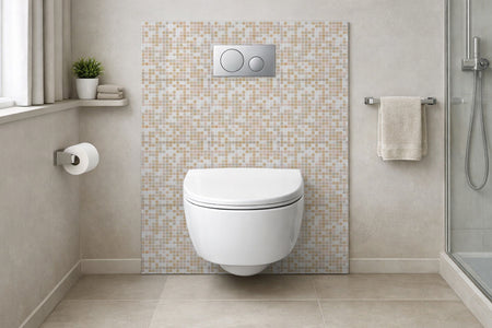 Toilettenrückwand Fliesenoptik
