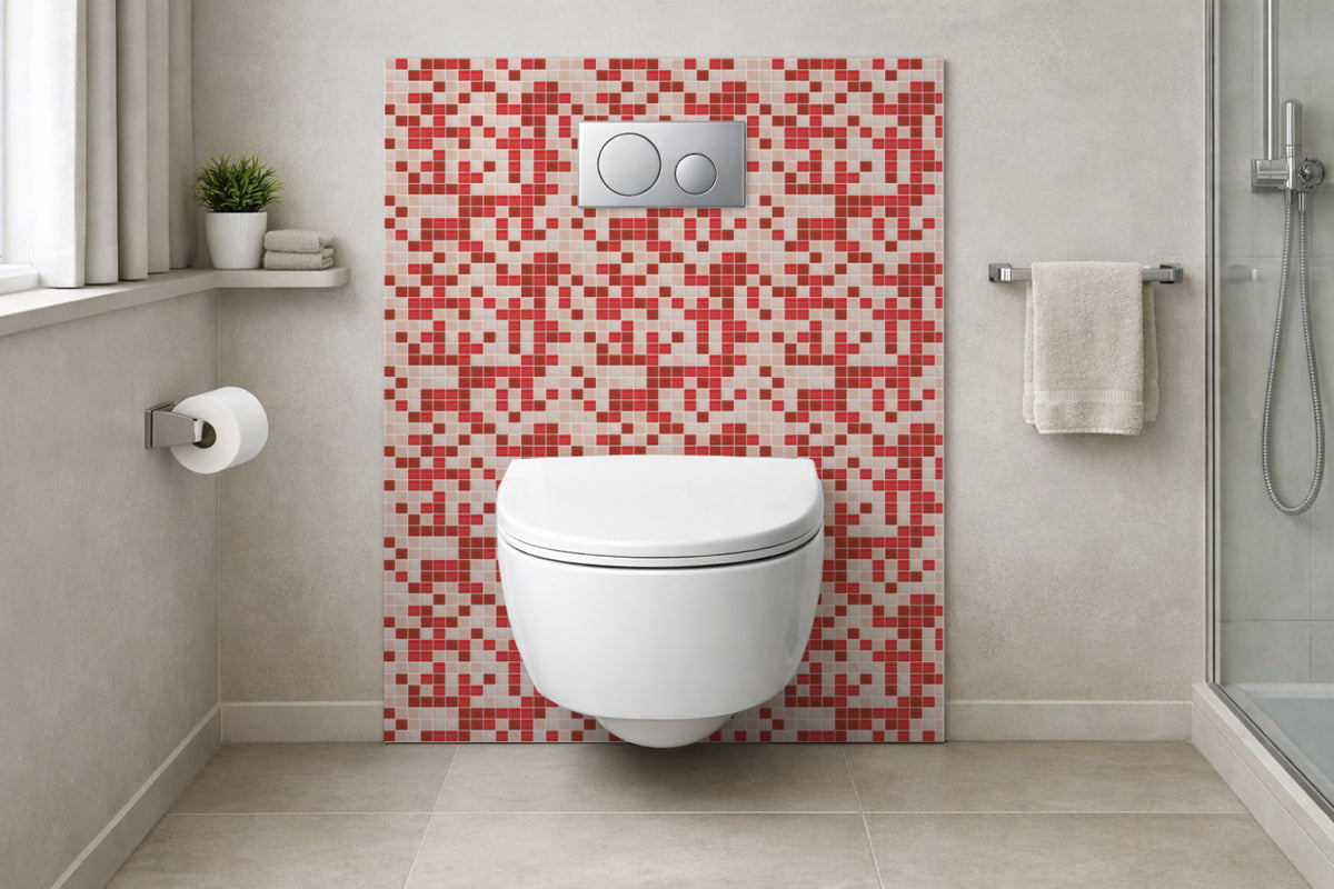 Toilettenrückwand Fliesenoptik