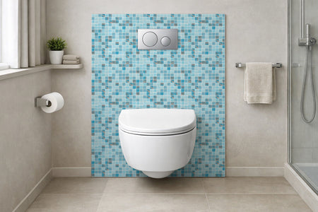 Toilettenrückwand Fliesenoptik
