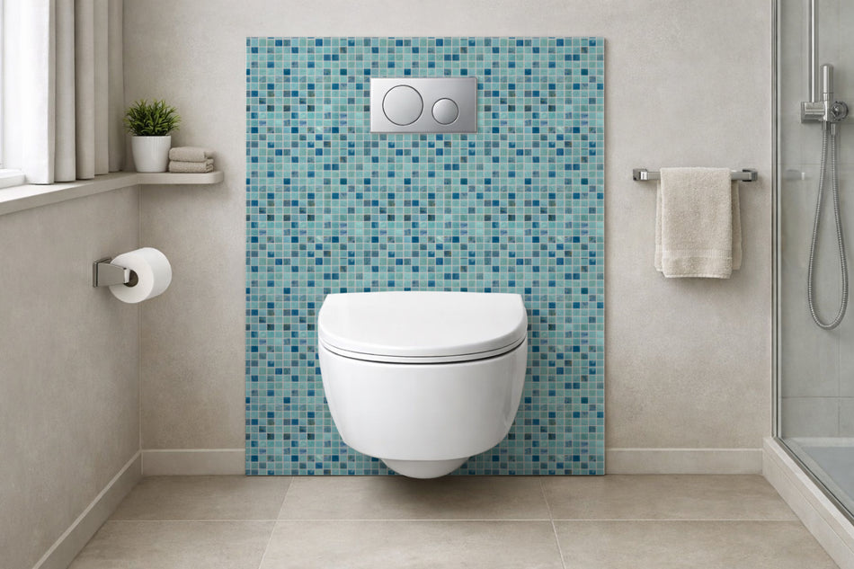 Toilettenrückwand Fliesenoptik