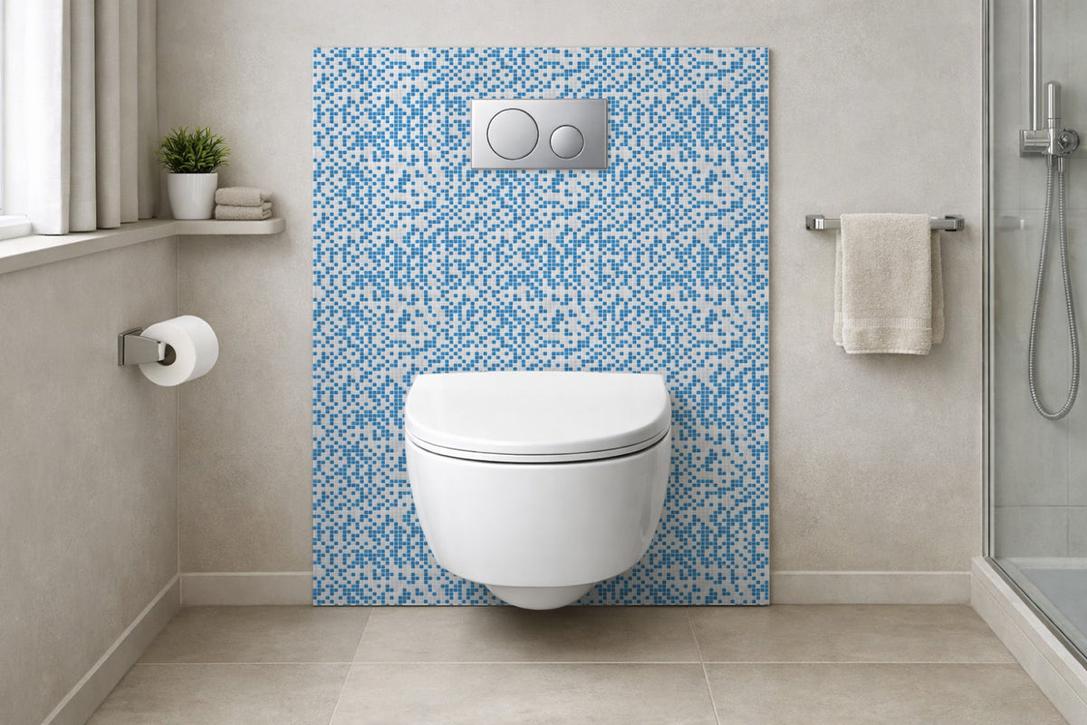 Toilettenrückwand Fliesenoptik