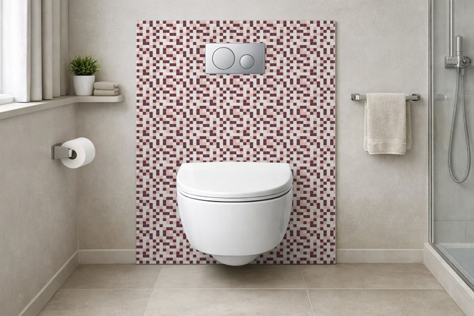 Toilettenrückwand Fliesenoptik