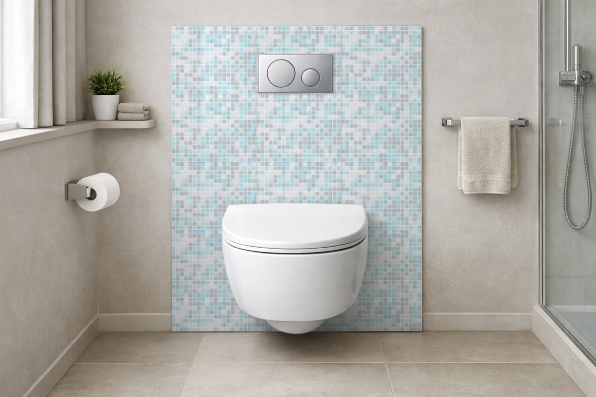 Toilettenrückwand Fliesenoptik