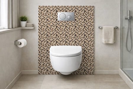 Toilettenrückwand Fliesenoptik