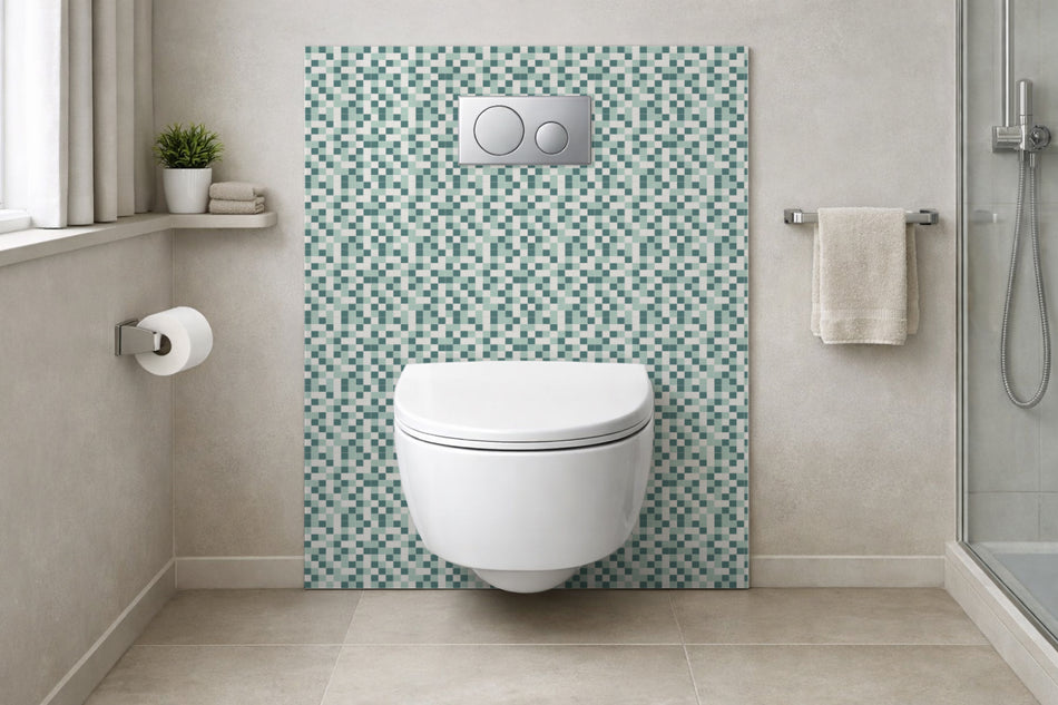 Toilettenrückwand Fliesenoptik
