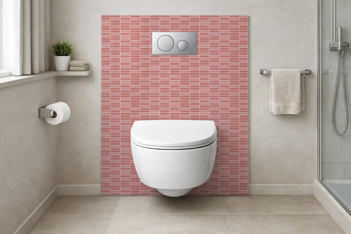 Toilettenrückwand Fliesenoptik