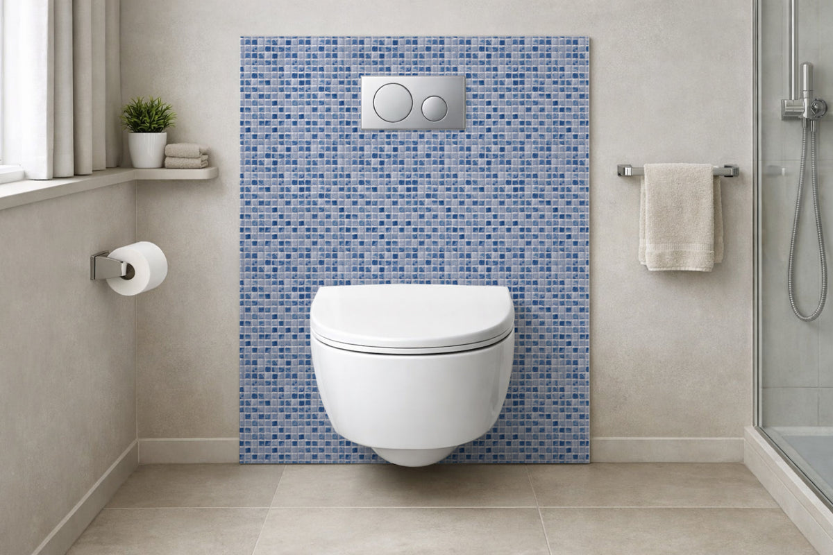 Toilettenrückwand Fliesenoptik