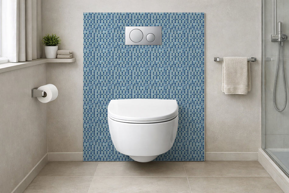 Toilettenrückwand Fliesenoptik
