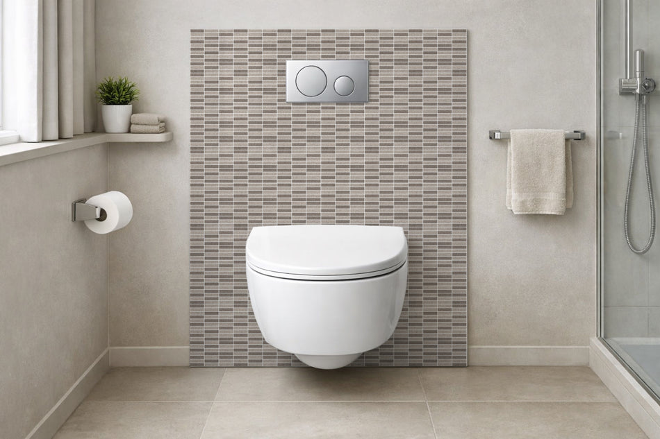 Toilettenrückwand Fliesenoptik