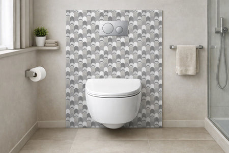 Toilettenrückwand Fliesenoptik