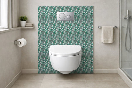 Toilettenrückwand Fliesenoptik