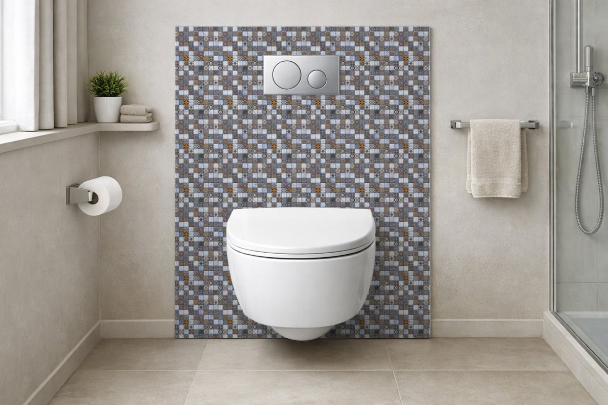 Toilettenrückwand Fliesenoptik