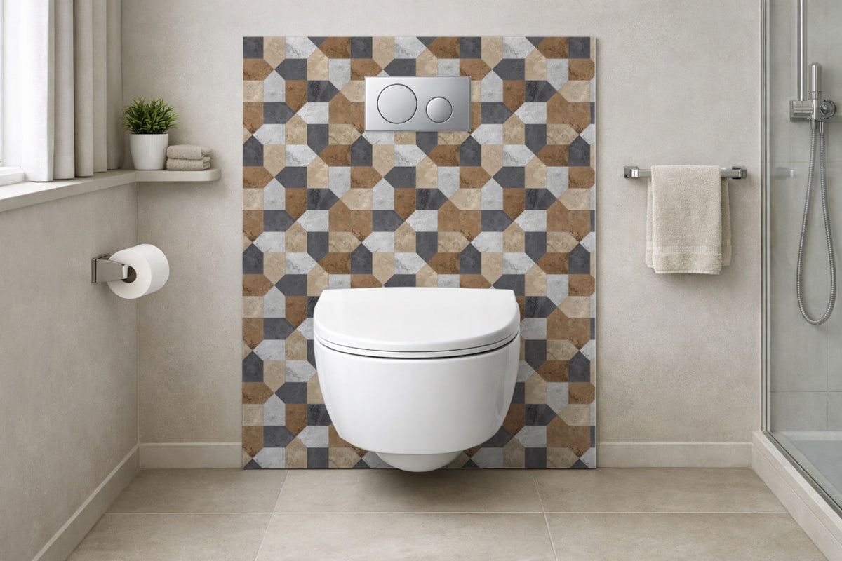 Toilettenrückwand Fliesenoptik