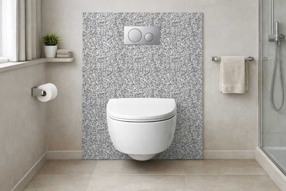 Toilettenrückwand Fliesenoptik