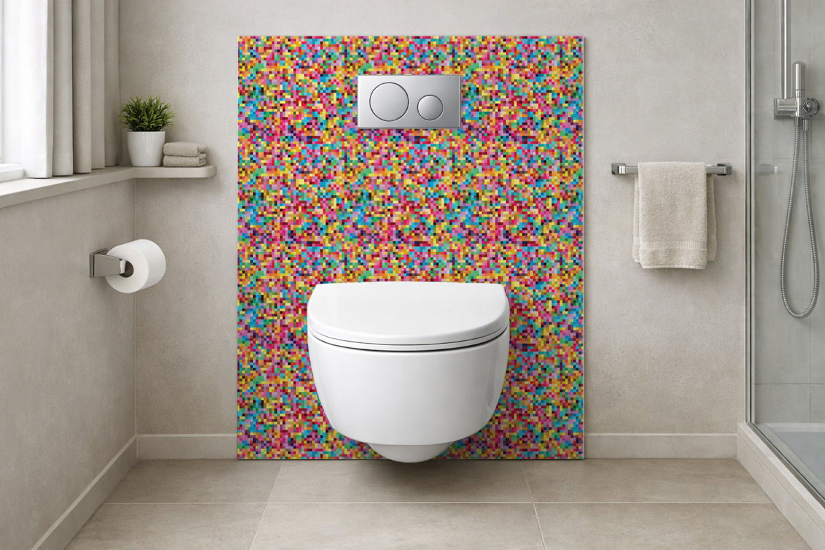 Toilettenrückwand Fliesenoptik