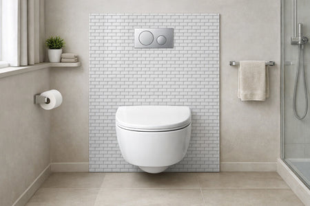 Toilettenrückwand Fliesenoptik