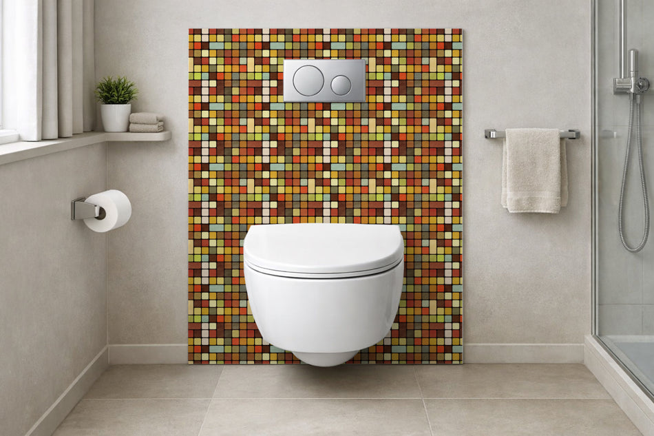 Toilettenrückwand Fliesenoptik
