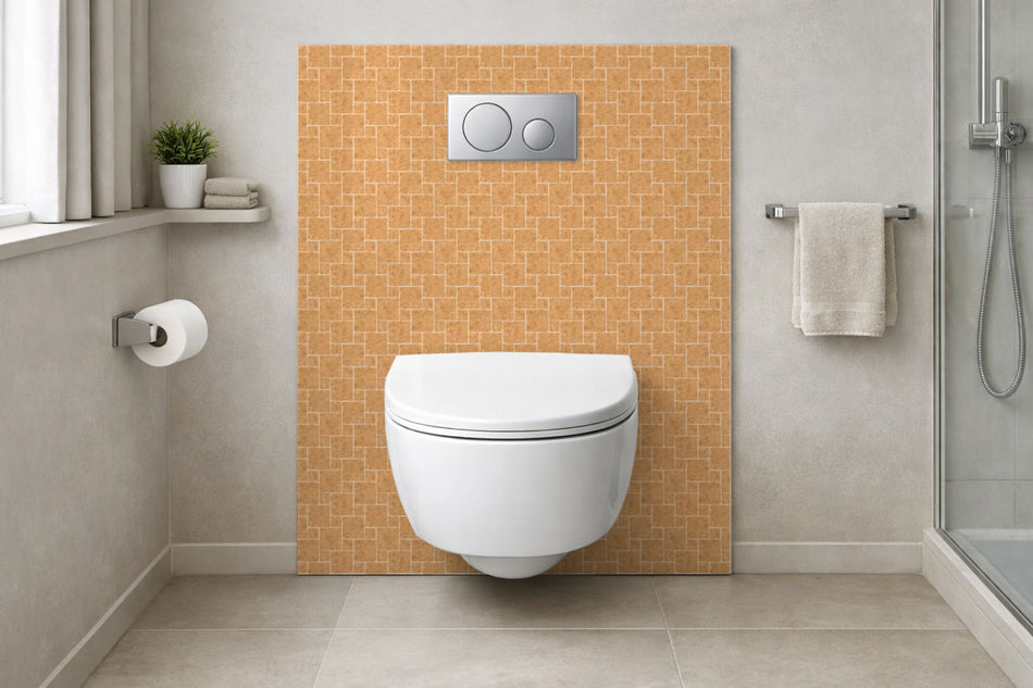 Toilettenrückwand Fliesenoptik