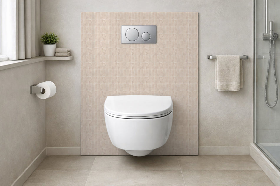 Toilettenrückwand Fliesenoptik