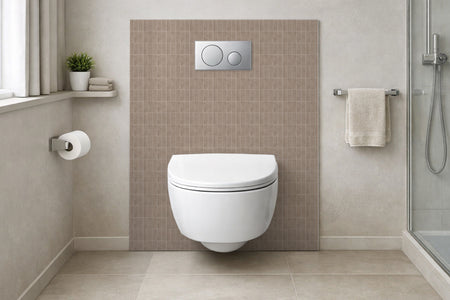 Toilettenrückwand Fliesenoptik