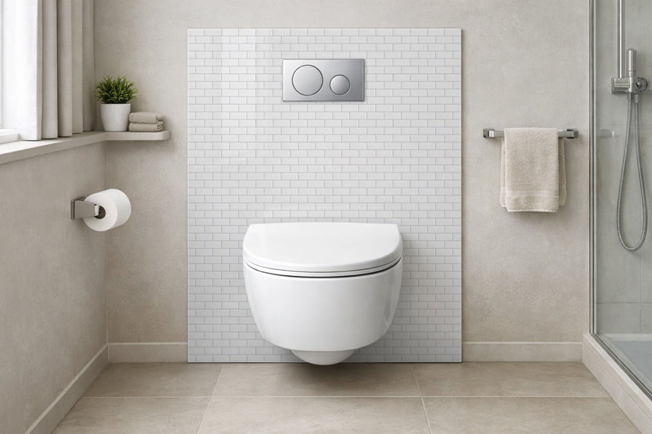 Toilettenrückwand Fliesenoptik