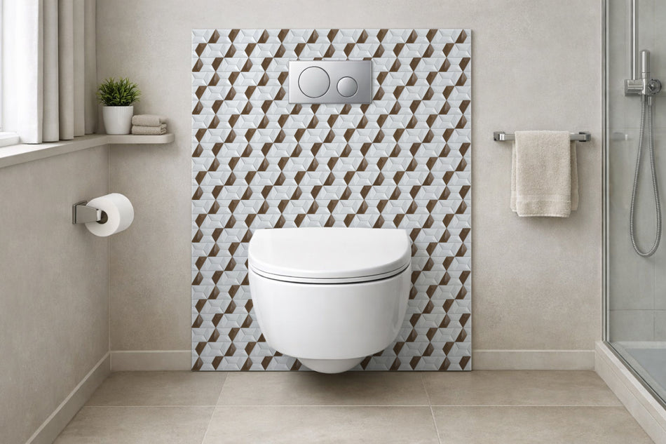 Toilettenrückwand Fliesenoptik
