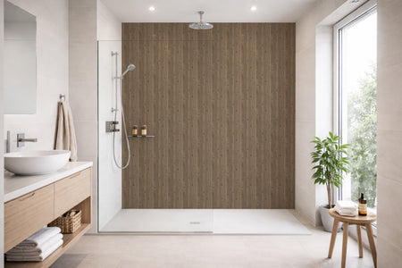 Toilettenrückwand Holzoptik