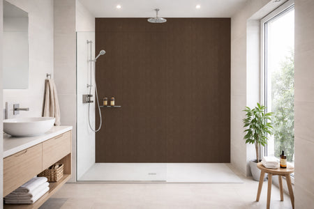 Toilettenrückwand Holzoptik
