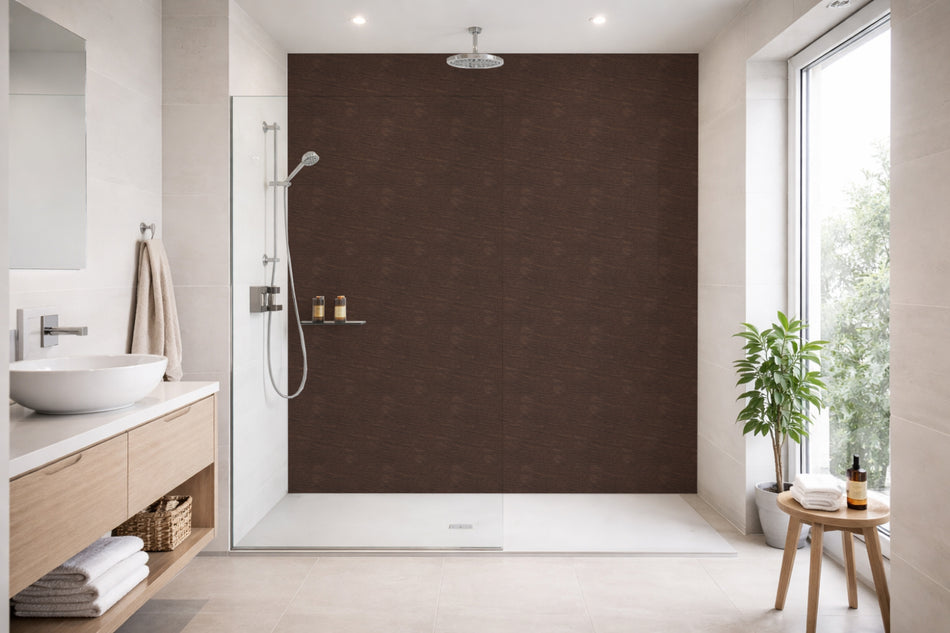 Toilettenrückwand Holzoptik