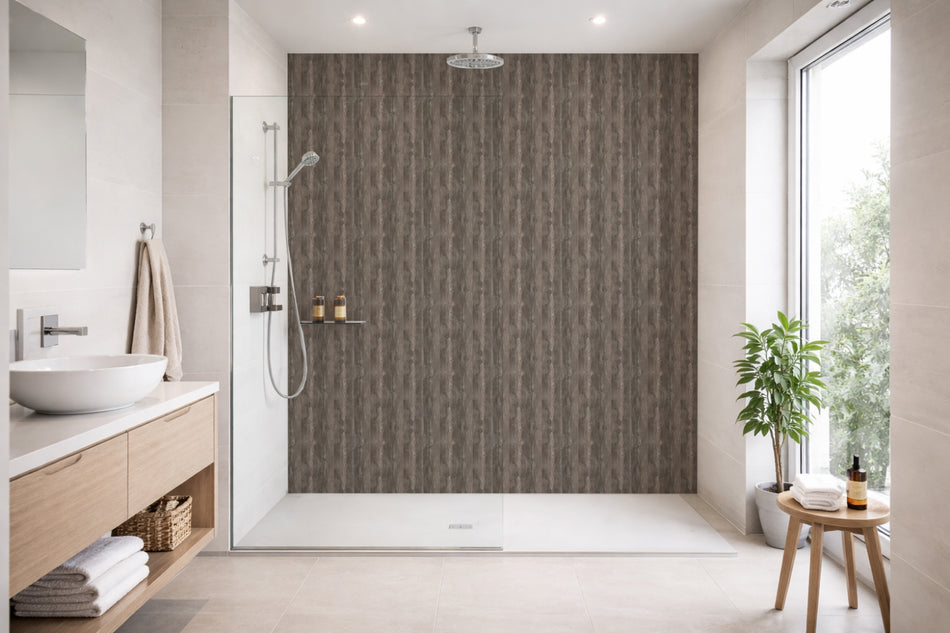 Toilettenrückwand Holzoptik
