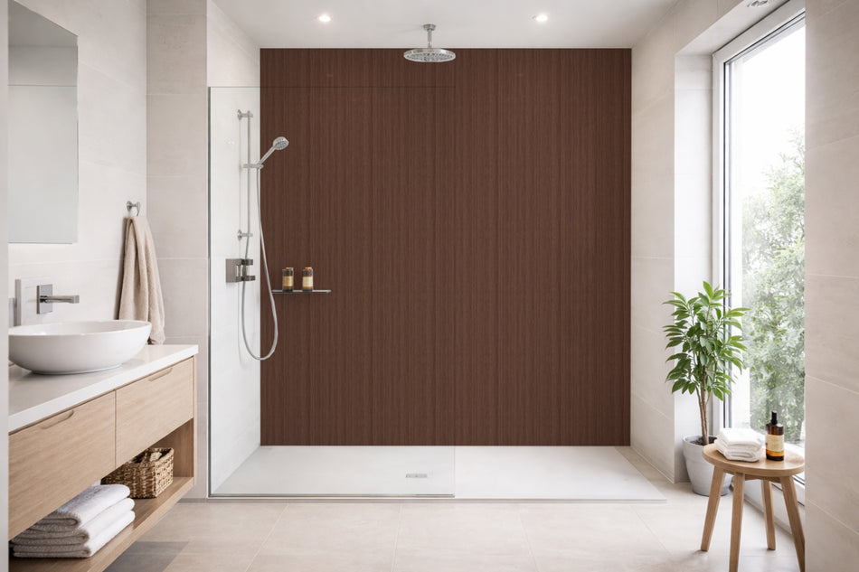 Toilettenrückwand Holzoptik