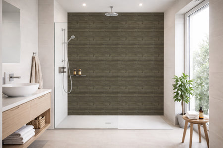 Toilettenrückwand Holzoptik