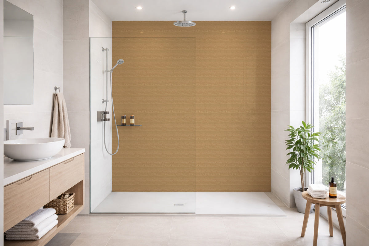 Toilettenrückwand Holzoptik