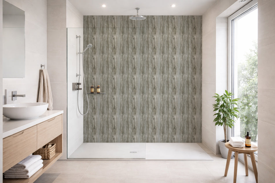 Toilettenrückwand Holzoptik