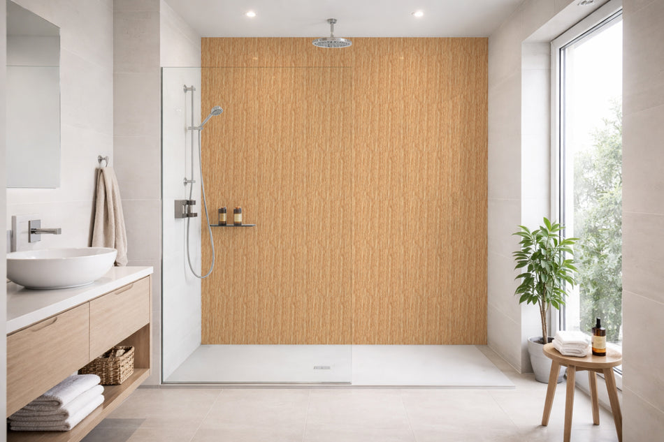 Toilettenrückwand Holzoptik