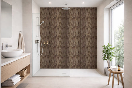 Toilettenrückwand Holzoptik