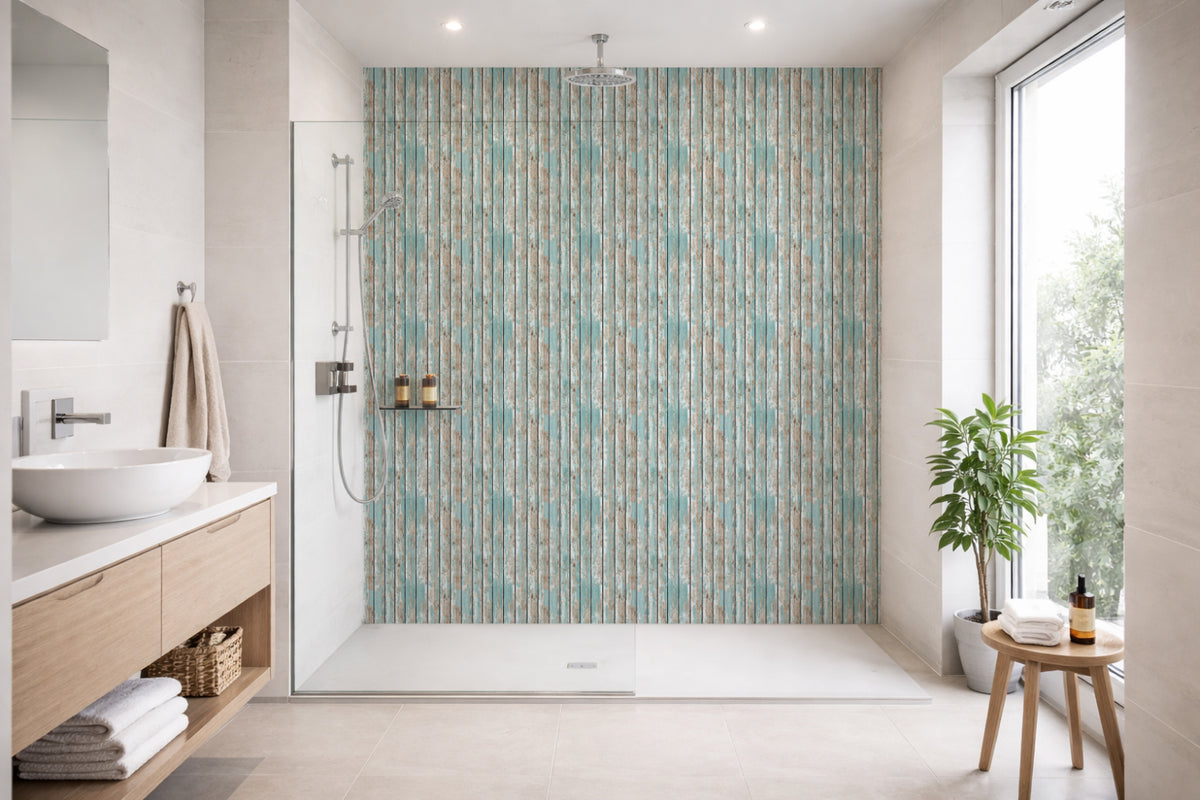 Toilettenrückwand Holzoptik