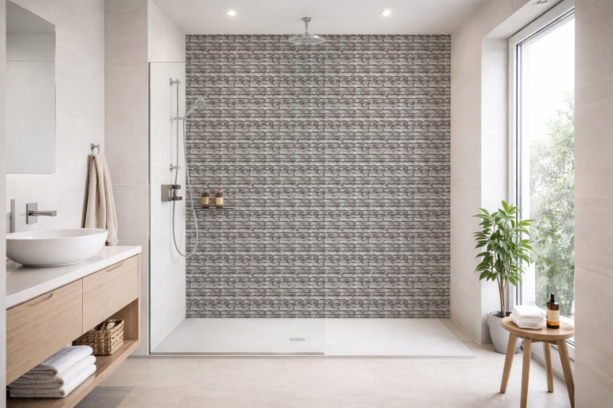 Toilettenrückwand Holzoptik