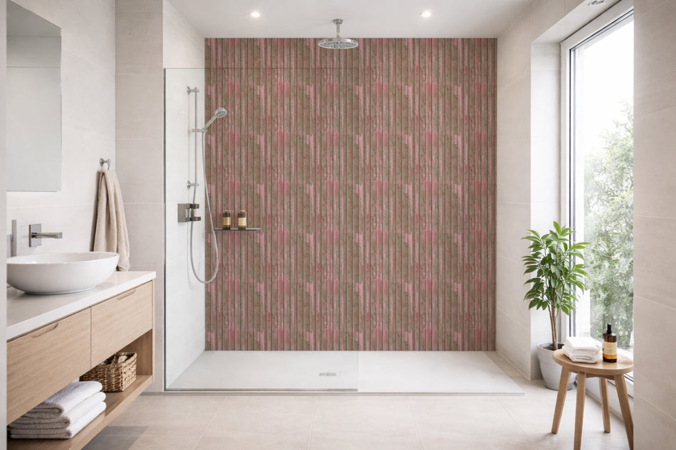 Toilettenrückwand Holzoptik