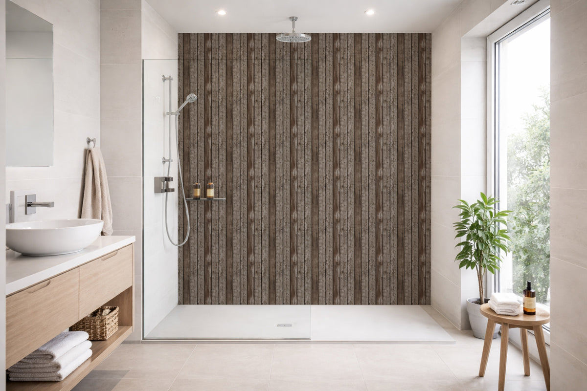 Toilettenrückwand Holzoptik