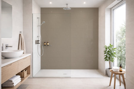 Toilettenrückwand Holzoptik
