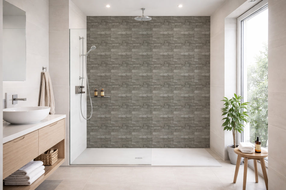 Toilettenrückwand Holzoptik