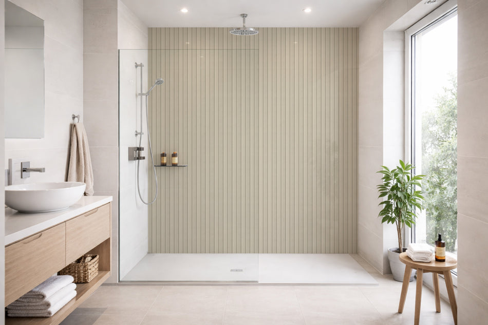 Toilettenrückwand Holzoptik
